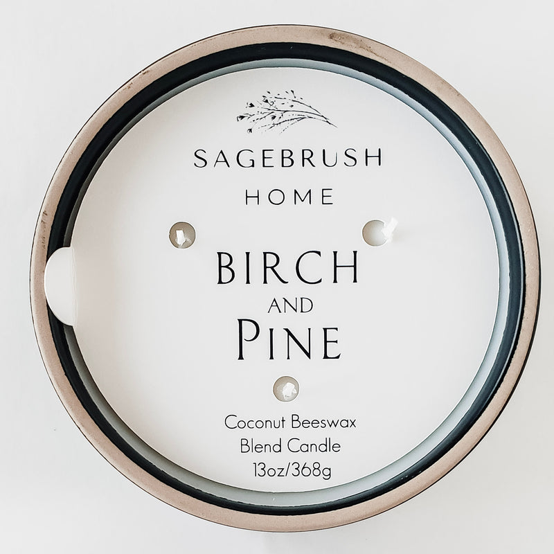 Sagebrush Home Birch and Pine Coconut Beeswax Blend Candle